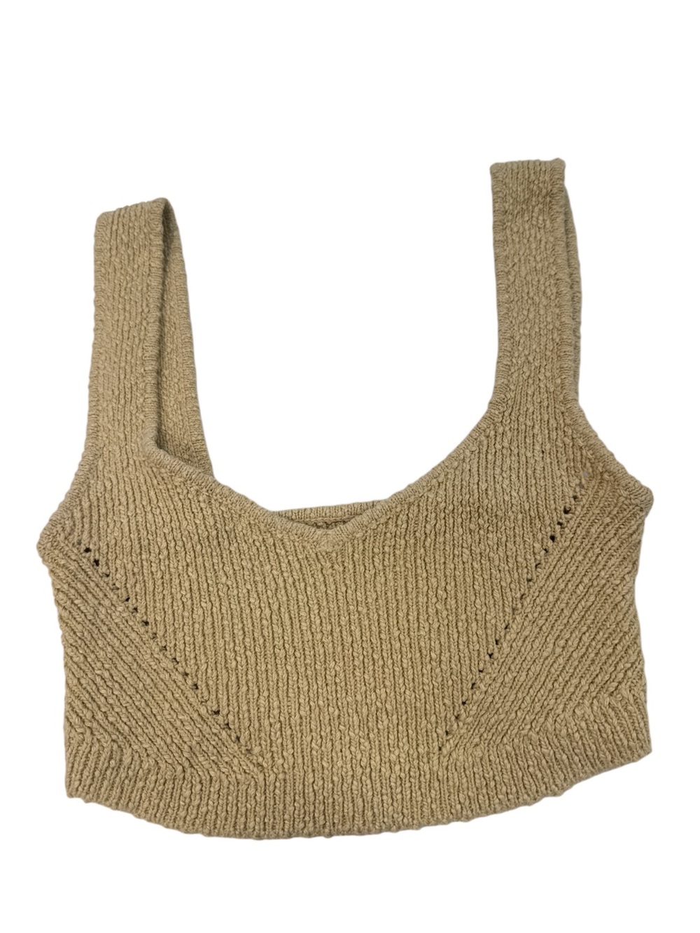 Urban outfitters Knit Cropped Tank Top in Tan, XS